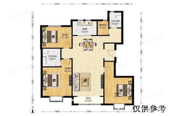 大兴区 中信新城西区13号楼1单元302号