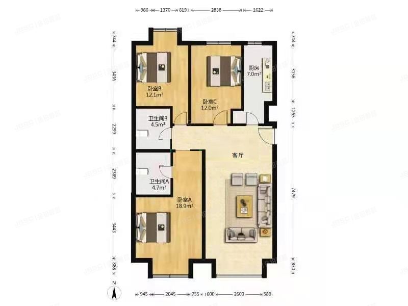 大兴区 安顺北路6号院16号楼3层1单元302室（首地浣溪谷）