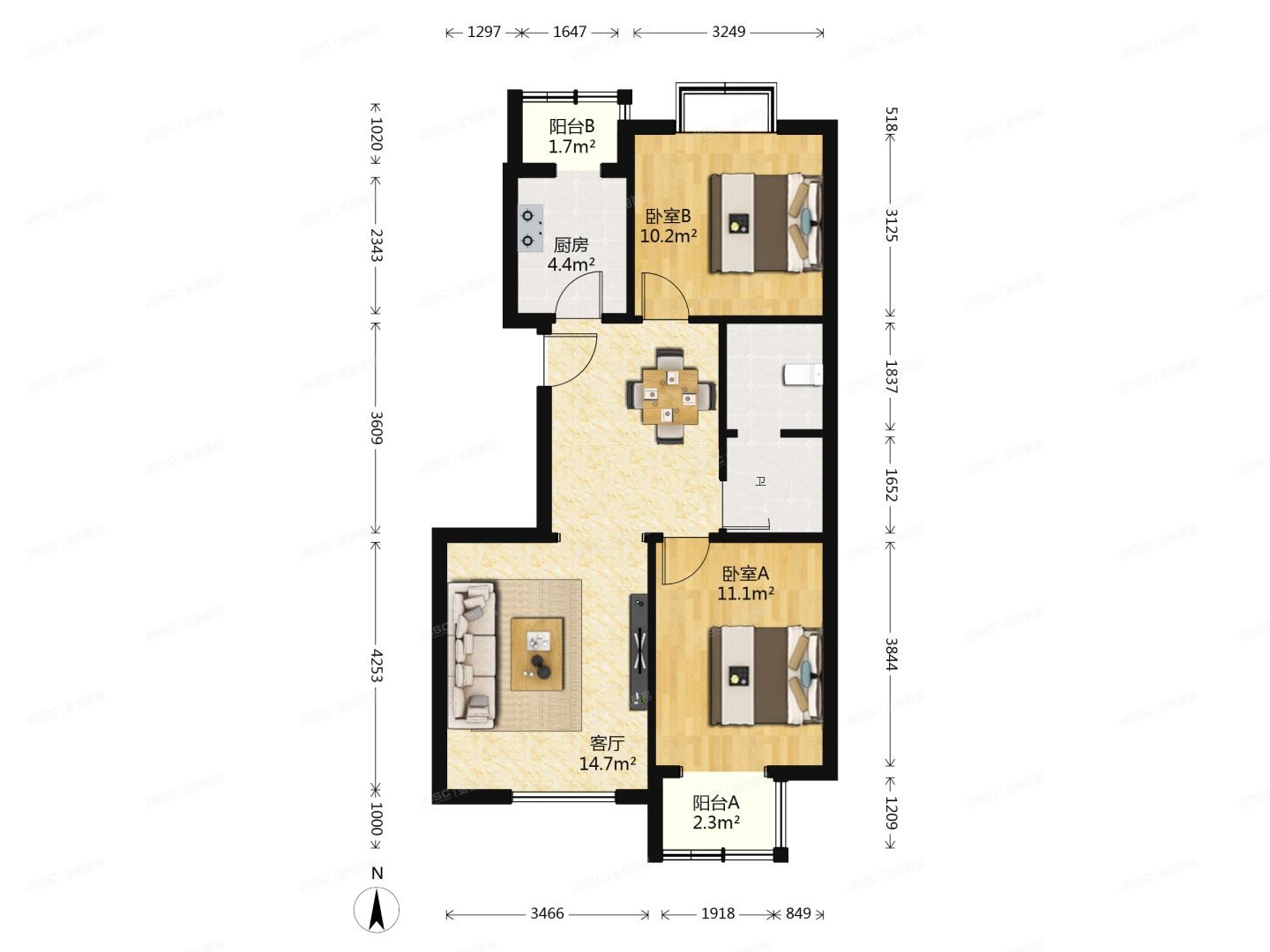 大兴区 兴盛街187号院3号楼11层6-1102（兴盛街187号院）
