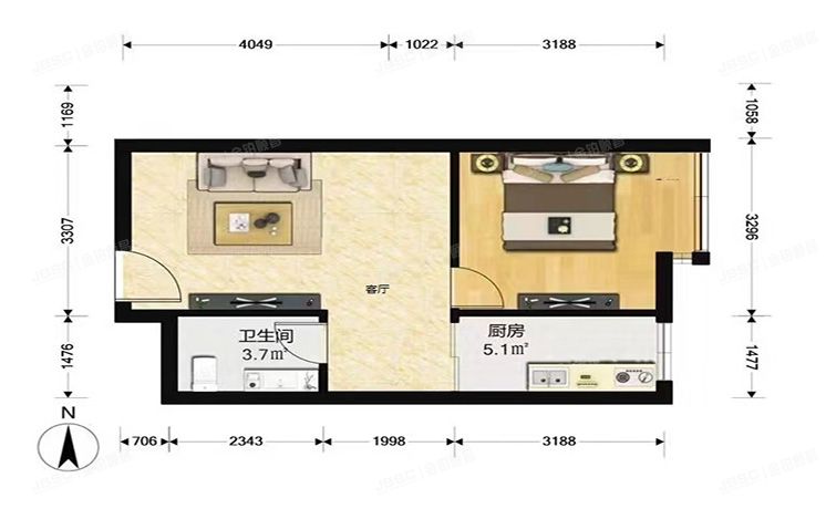 石景山区 远洋山水南区38号楼19层7单元1916