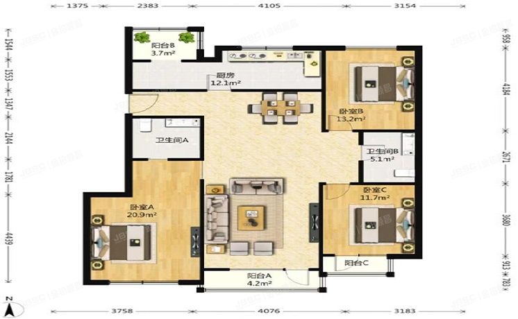 大兴区 原生墅1号楼2层2-201