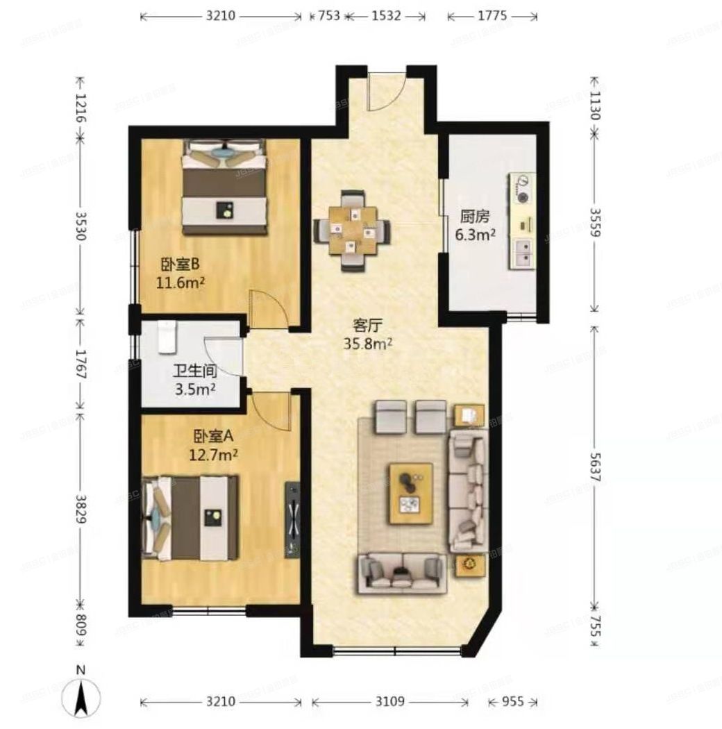 大兴区 兴华园27号楼2层4单元201（彩虹新城）