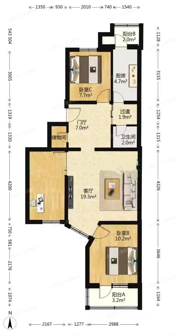 大兴区瀛海镇兴海园2号楼4-301（兴海园）