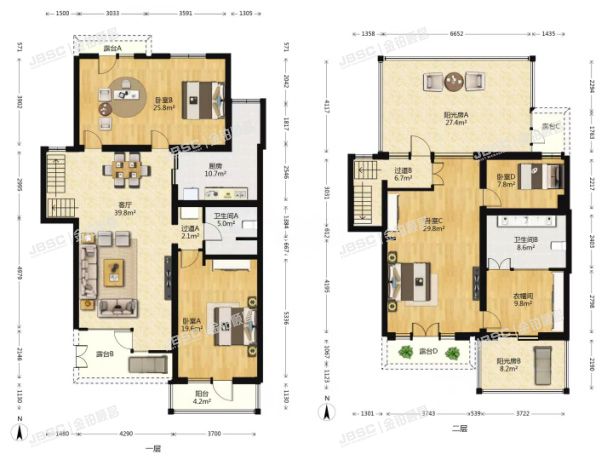 大兴区 天宝园三里517楼3至4层201室（金地格林小镇）复式