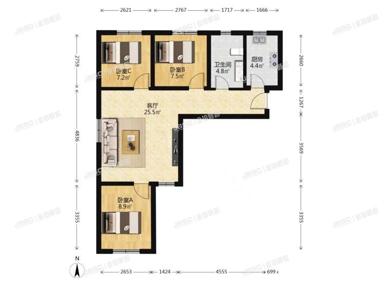 大兴区 永旺路1号院6号楼8层三单元801号（金科天宸荟）