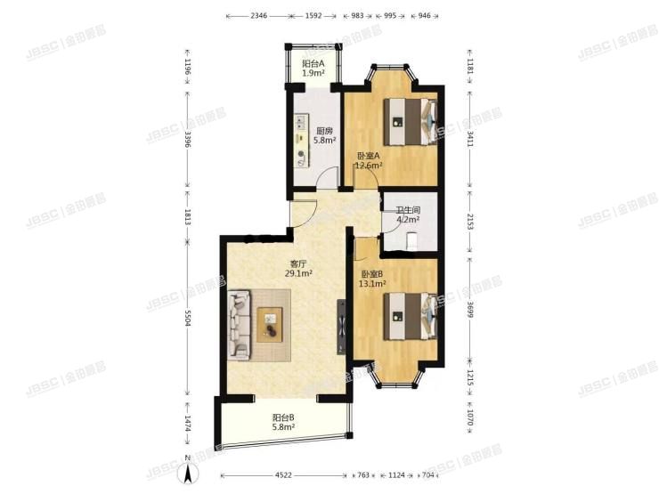 房山区 韩村河镇韩村河大自然新城雅苑5号楼2层2-201室（新城雅苑）