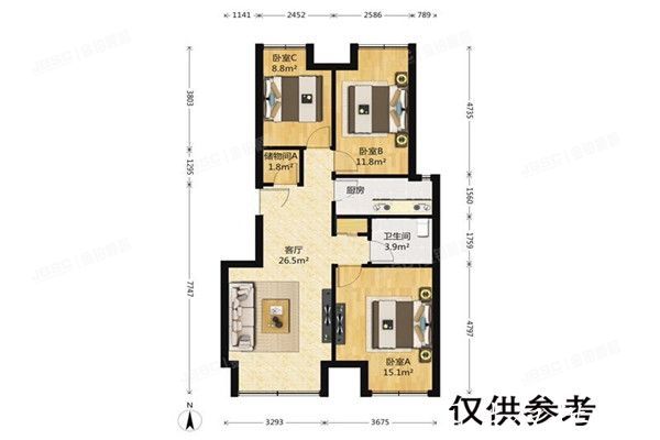 房山区  长阳半岛东区4号楼3单元501