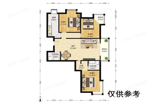 丰台区 天伦锦城9号楼1单元1001室