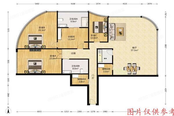 ※朝阳区 北京公馆16层西塔L1901室  公寓