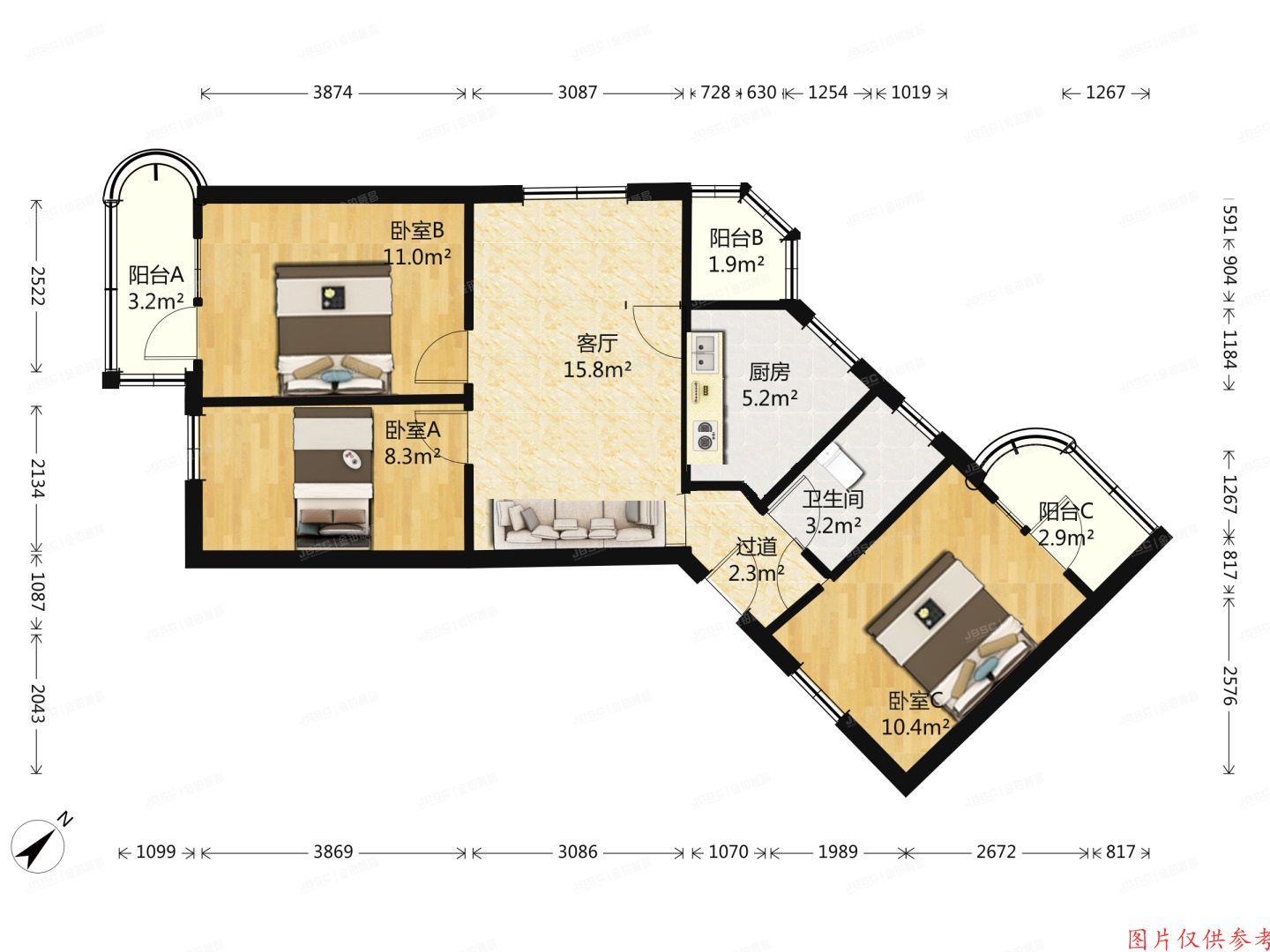 丰台区   苗圃东里10号楼6层611室（房改房）