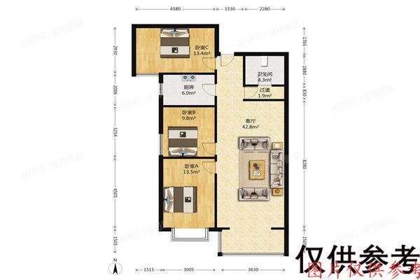 ※朝阳区   百环家园北区2号楼1206室