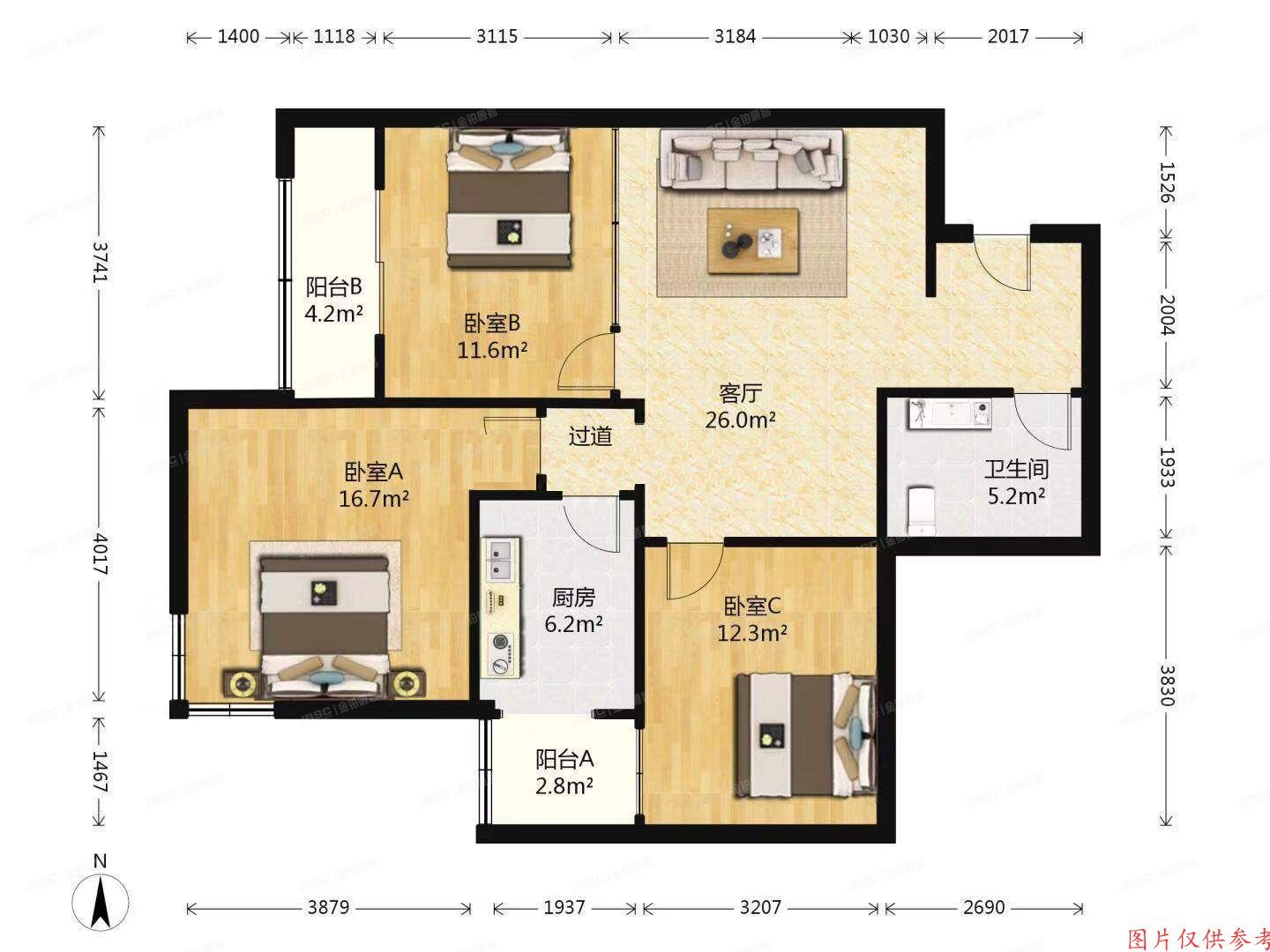 丰台区 望园东里17号楼807室