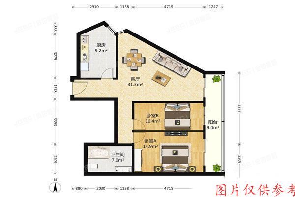 朝阳区 碧湖居1幢5层1458号