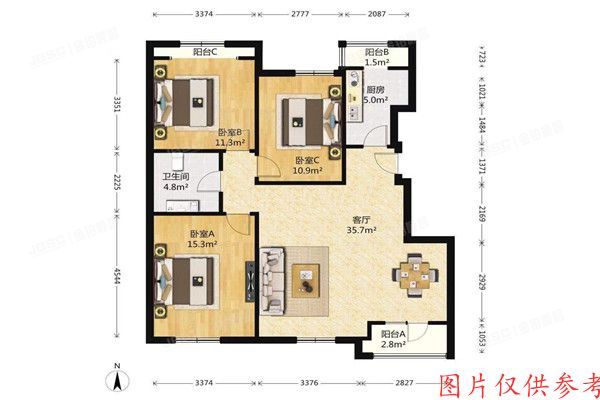 顺义区 万科四季花城15号楼4单元202室