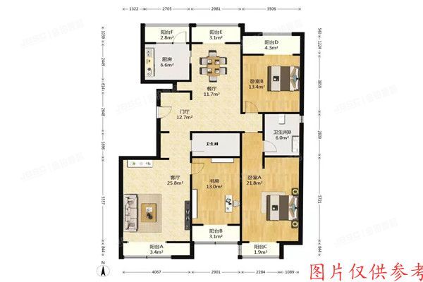 朝阳区 润枫水尚东区8号楼6单元11层1201室