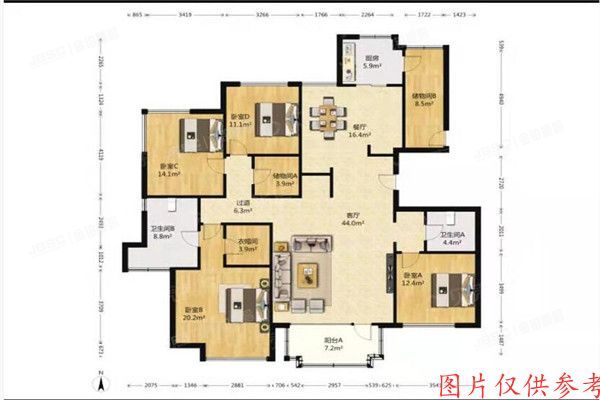 海淀区 亿城西山华府34号楼2单元8层9018室（亿城西山华府）