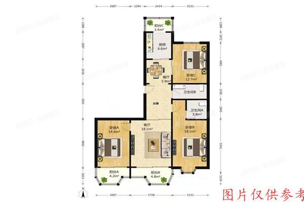 ※丰台区 城南嘉园益城园4号楼4单元601室