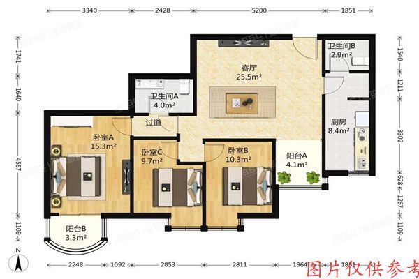 西城区 欧园北欧印象1号楼2505室