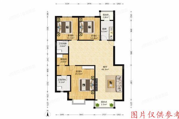 海淀区 绿波漫板裕泽园3号楼4单元502室