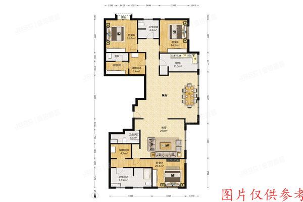 ※朝阳区 圣世一品2号楼1单元4层501室