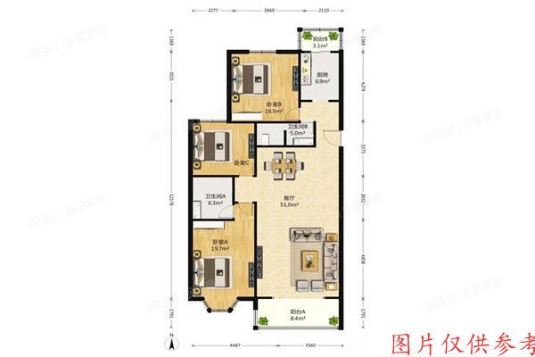 东城区 京香福苑2号楼1单元102室