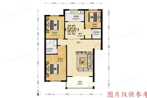 大兴区 金华园甲7号楼2层1单元202室