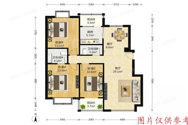 朝阳区  英郡小区2号楼3单元702室