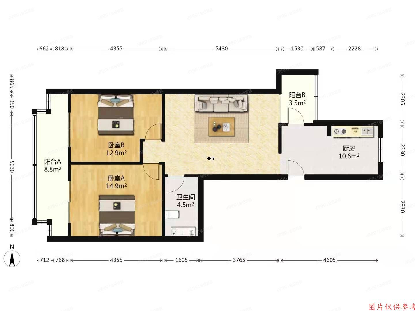 西城区-六铺炕 德胜世嘉1号楼5单元202室