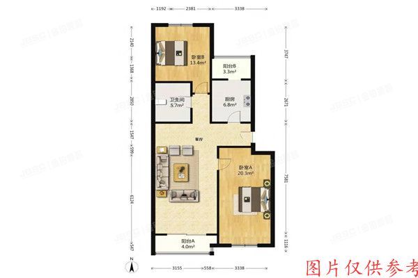 朝阳区-东坝 朝新嘉园东里三区5号楼2单元602室