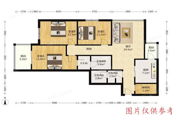 海淀区-紫竹桥 人济山庄1号楼508室