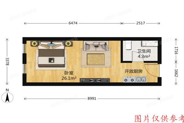 西城区-广安门 西堤红山9号楼8层911室  办公