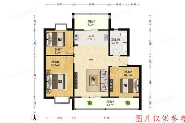 通州区-宋庄镇 瞳里二区15号楼3层232室