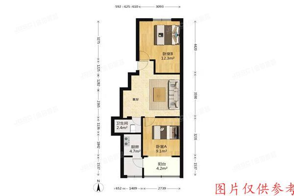 朝阳区-红庙 金台里甲14号楼2层4单元202号