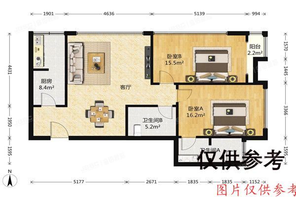 大兴区 天华园二里三区8号楼105（东晶国际公寓）