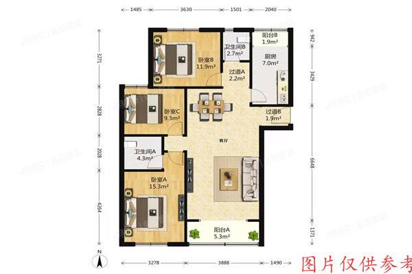 ※海淀区 西二旗德园3号楼4单元1203号（博雅德园）