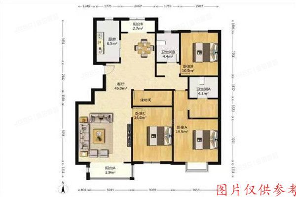朝阳区 双桥东路3号院2号楼3单元402号（远洋一方花语苑）