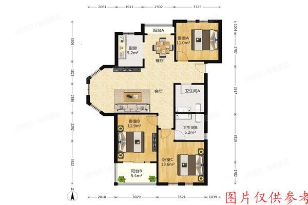 房山区-阎村 绿城百合公寓梦泉苑7号楼4单元102室