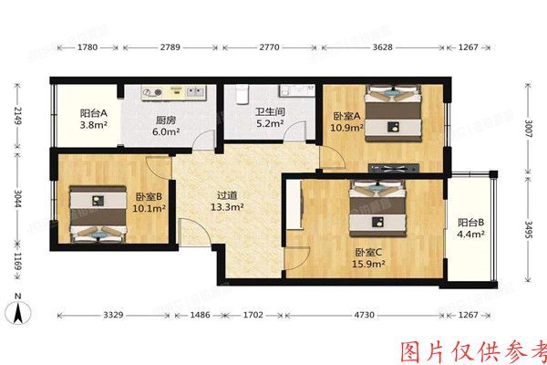 顺义区 义宾北区甲1号楼3层六单元301室