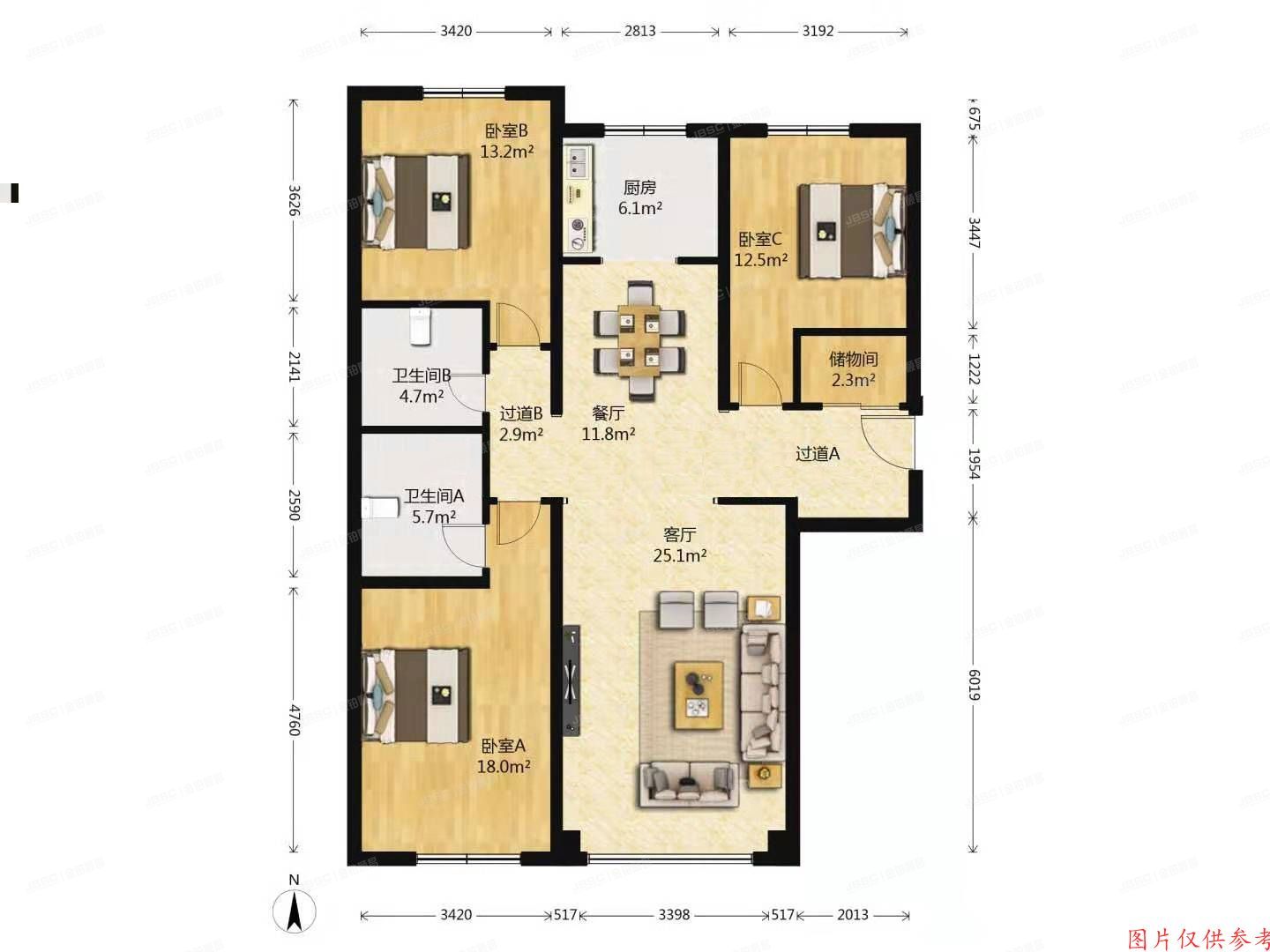 石景山区 古城村中街33号院5号楼2单元701（中海金石公馆）