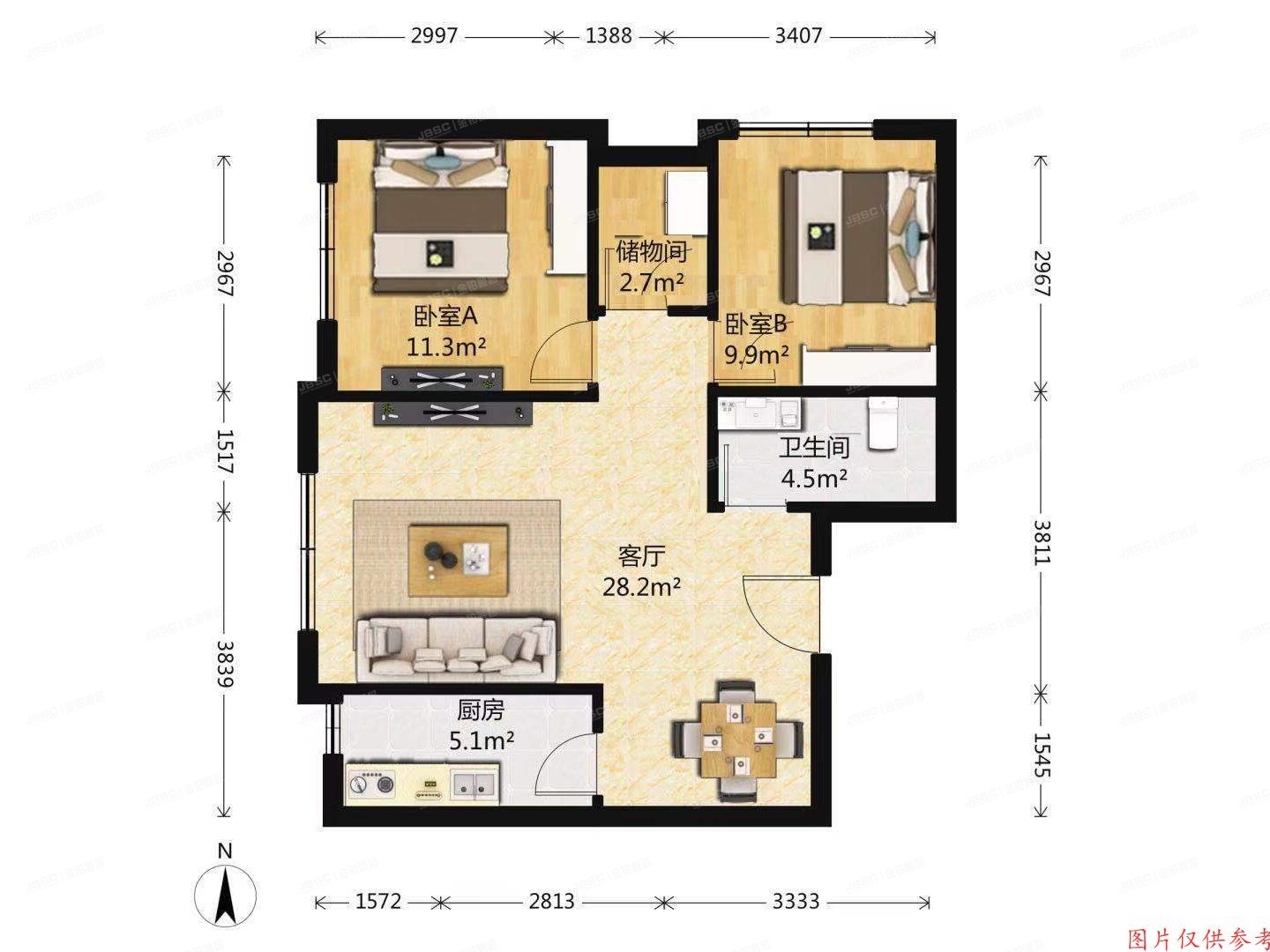 顺义区 泰和宜园15号楼3层5单元304