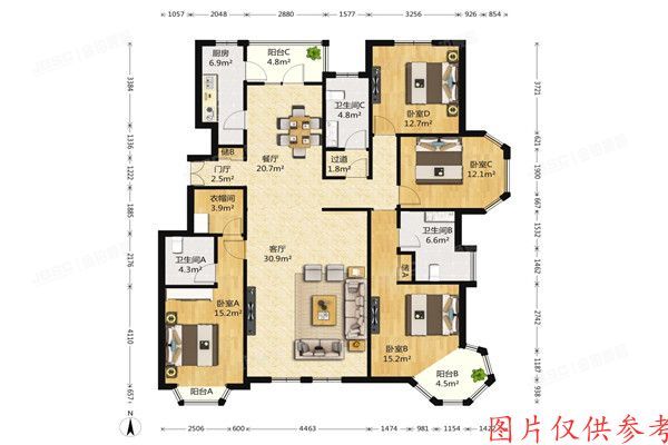 海淀区 建材城翡丽华庭8号楼1层1单元101室（金隅翡丽蓝爵堡）
