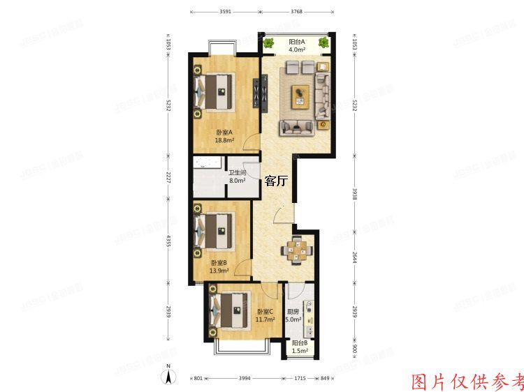 房山区-长阳 碧桂园56号楼2单元801室