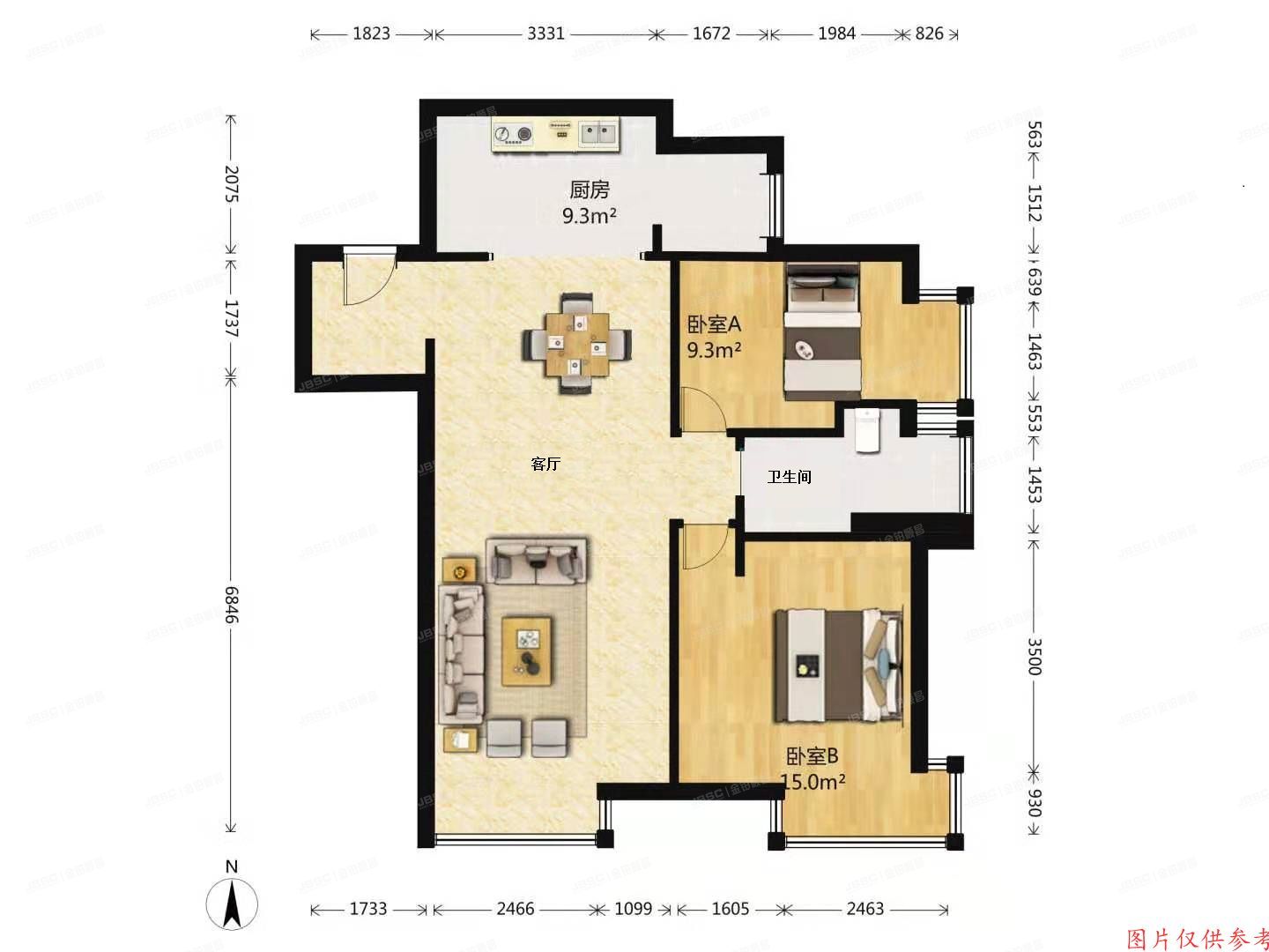 朝阳区 水岸南街8号院5号楼27层3单元3102房屋（华贸城）