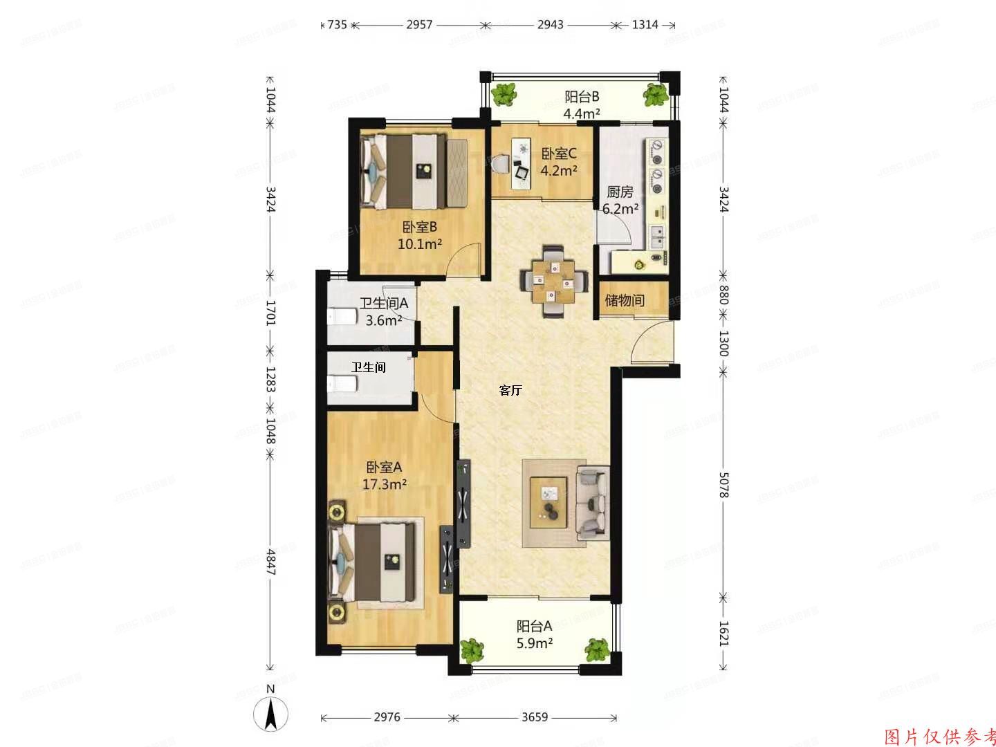 丰台区 海上海花园12号楼3层1单元303室