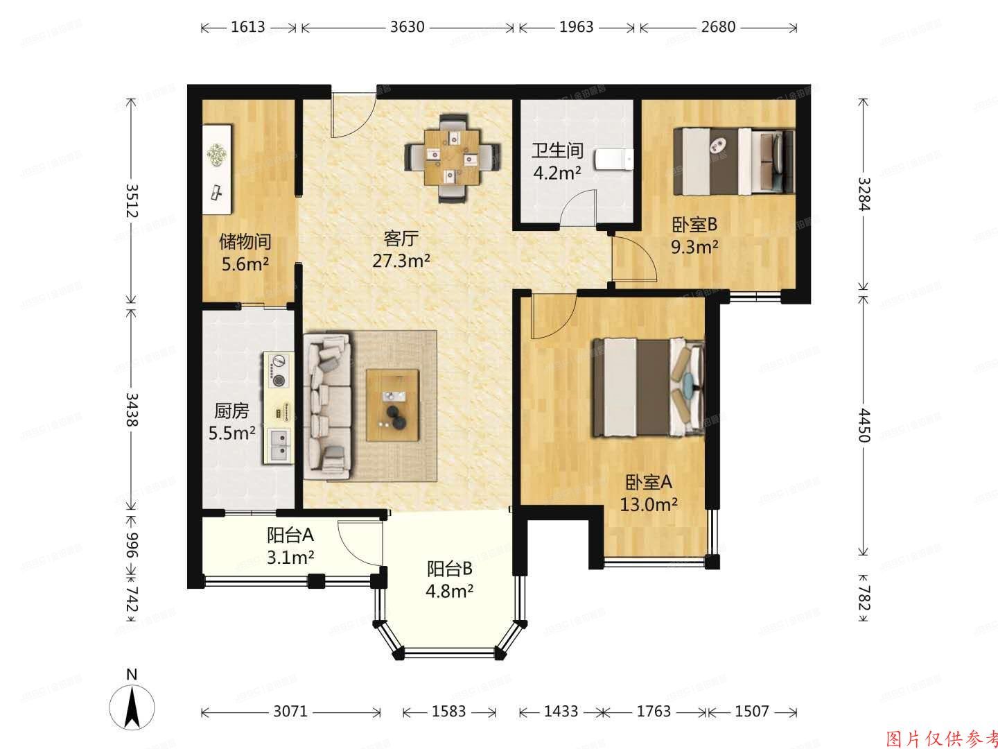 ※朝阳区 珠江罗马嘉园50号楼9层905室