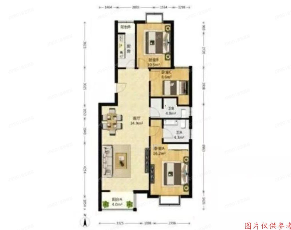 石景山区 西山枫林3号楼10层1单元1001室