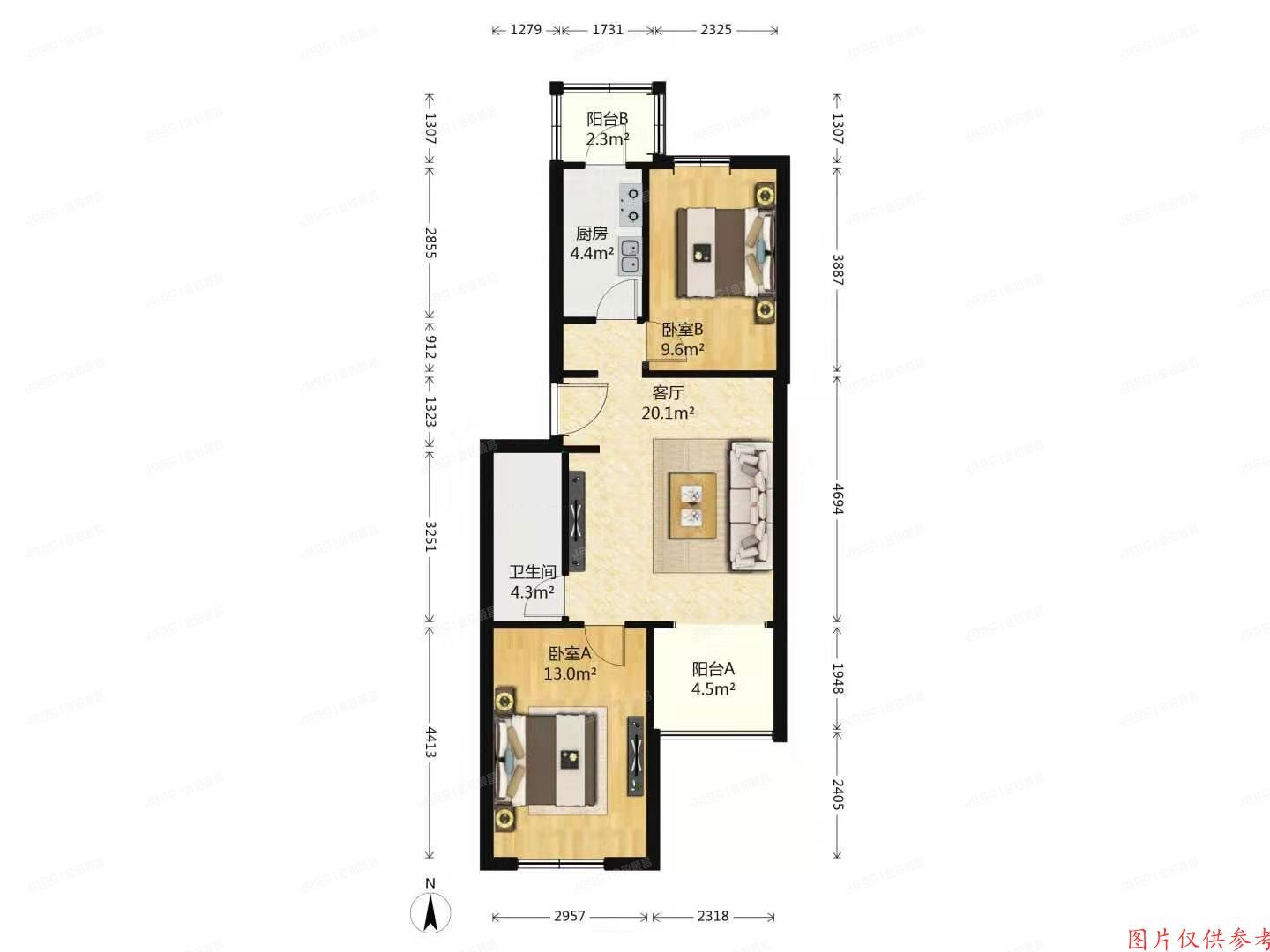 朝阳区-双桥 双柳巷20号楼3单元201室