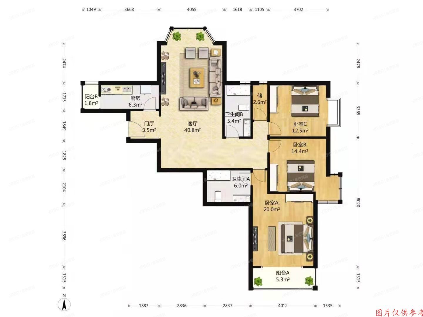丰台区 怡海花园富润园3号楼19层1901号