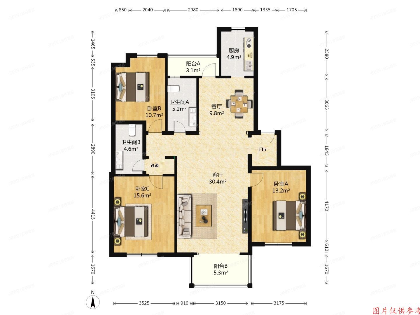 房山区 绿城•百合公寓64号楼1单元302室