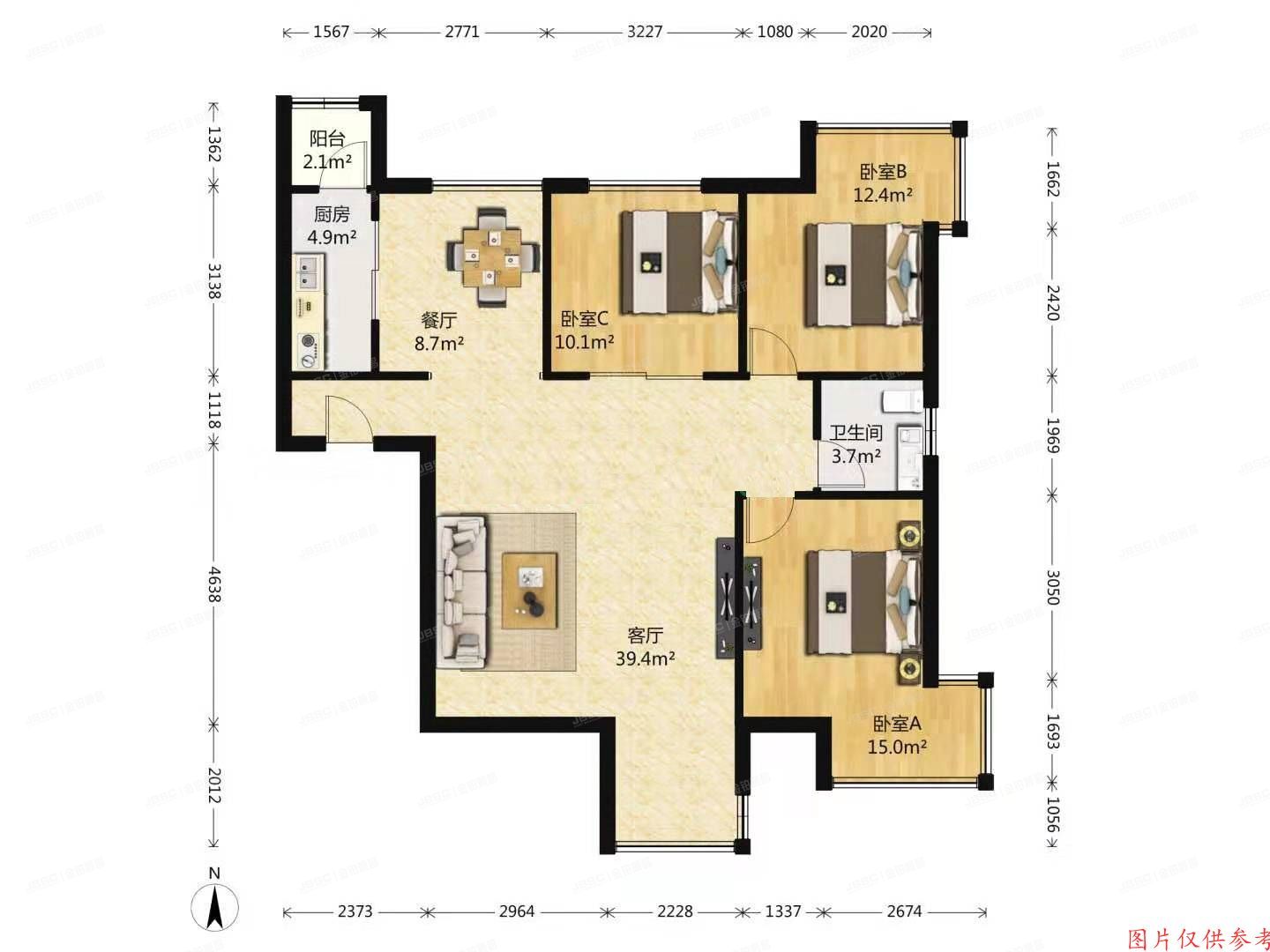 通州区 东果园6号楼18层1单元1801（K2百合湾）
